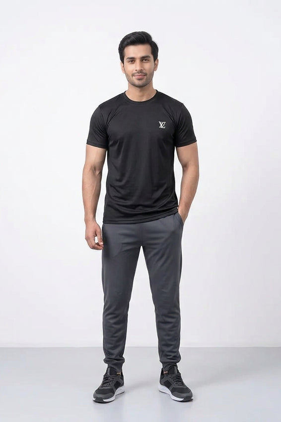 Archie's - Men’s Dry Fit Minimal Monogram Logo T-Shirt (Black)