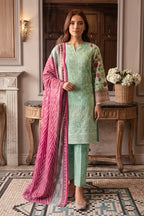 Rimal Vol 118 – Embroidered Unstitched 3-Piece Lawn Suit (Light Sage)