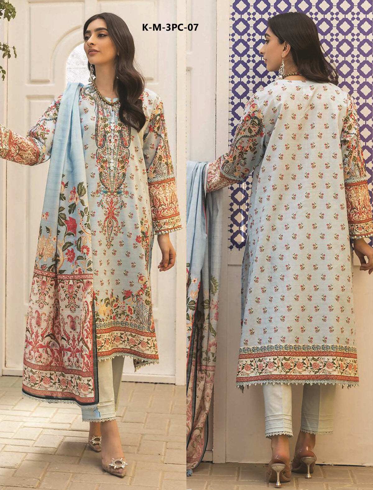 KHAADI - Unstited Printed Messuri 3pc Lawn