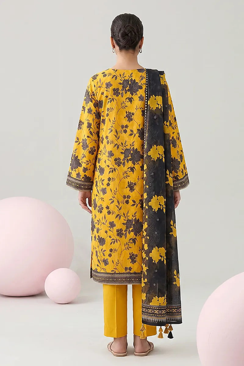 Nisha by Nishat Unstitched 3-Piece Lawn Collection (Honey Yellow)