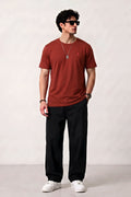 Polo Round Neck Dri-Fit T-Shirt - Dark Peach