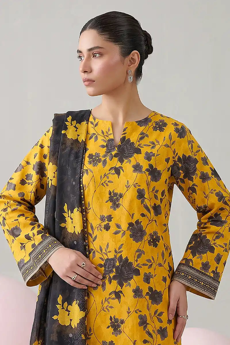 Nisha by Nishat Unstitched 3-Piece Lawn Collection (Honey Yellow)