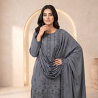 Chaman By Bareeze Embroidery – Unstitched 3 Piece Suit - Gray