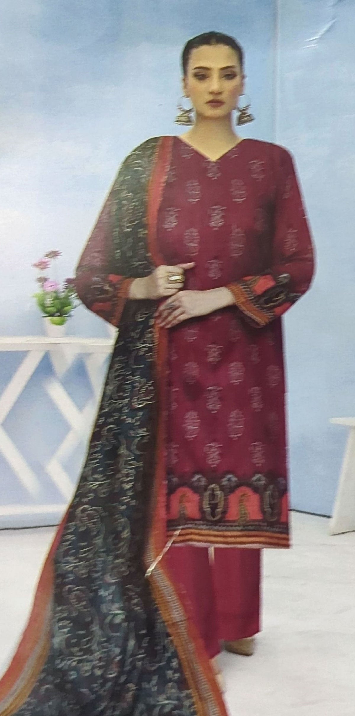 USMAN KASHIF MAHIR DORIA – 3 Piece Unstitched Lawn Suit – CHP-55