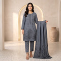 Chaman By Bareeze Embroidery – Unstitched 3 Piece Suit - Gray