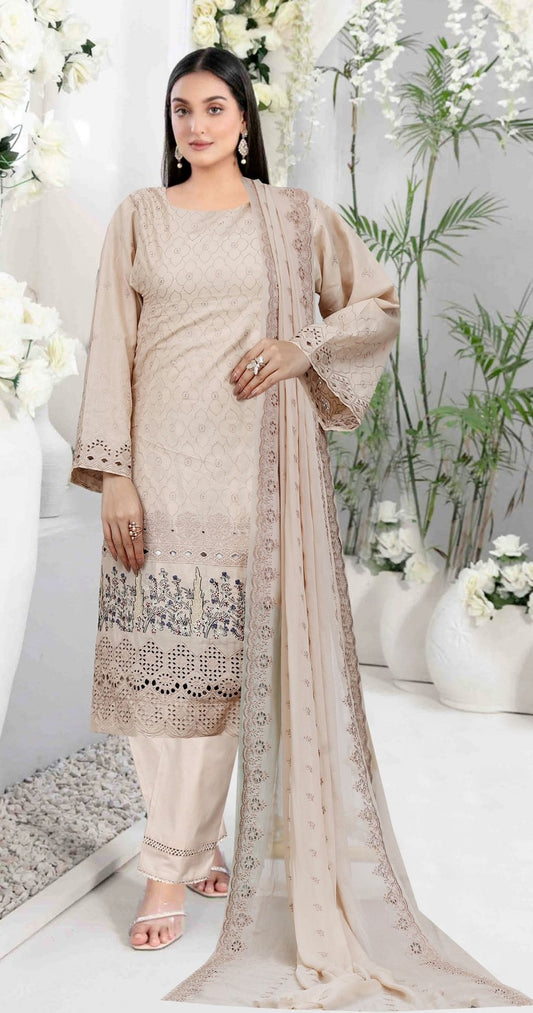 Usman Kashif – Gazal Schiffli – 3 Piece Unstitched Lawn Suit