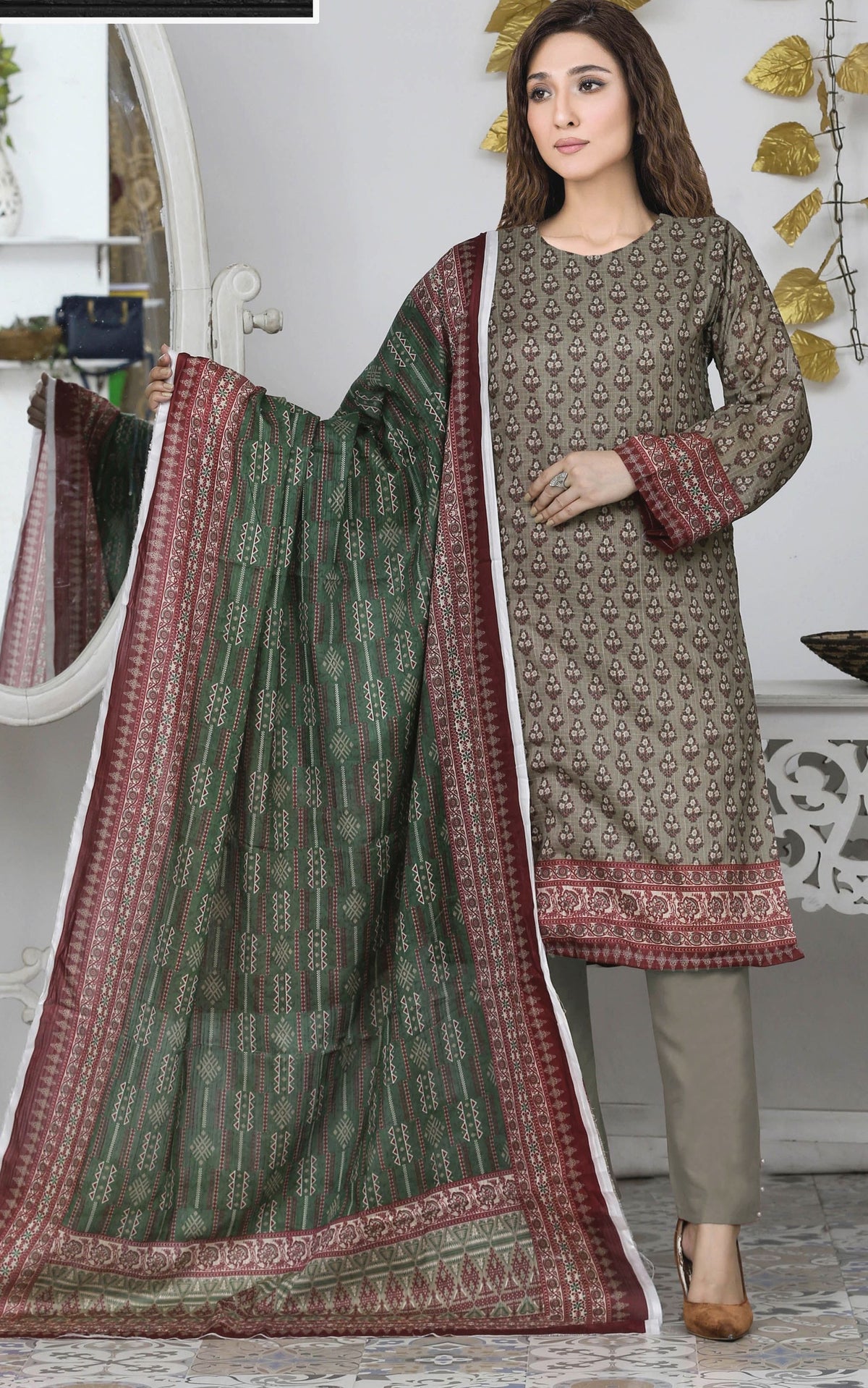 USMAN KASHIF MAHIR DORIA – 3 Piece Unstitched Lawn Suit – CHP-51