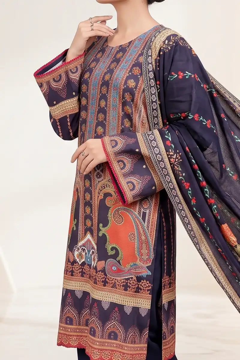 Aryana By KBC Fashion - 3PC Unstitched Printed Lawn Suit (Midnight Violent)