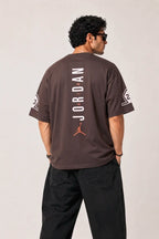 Jordan Drop Shoulder Printed T-Shirt - Brown