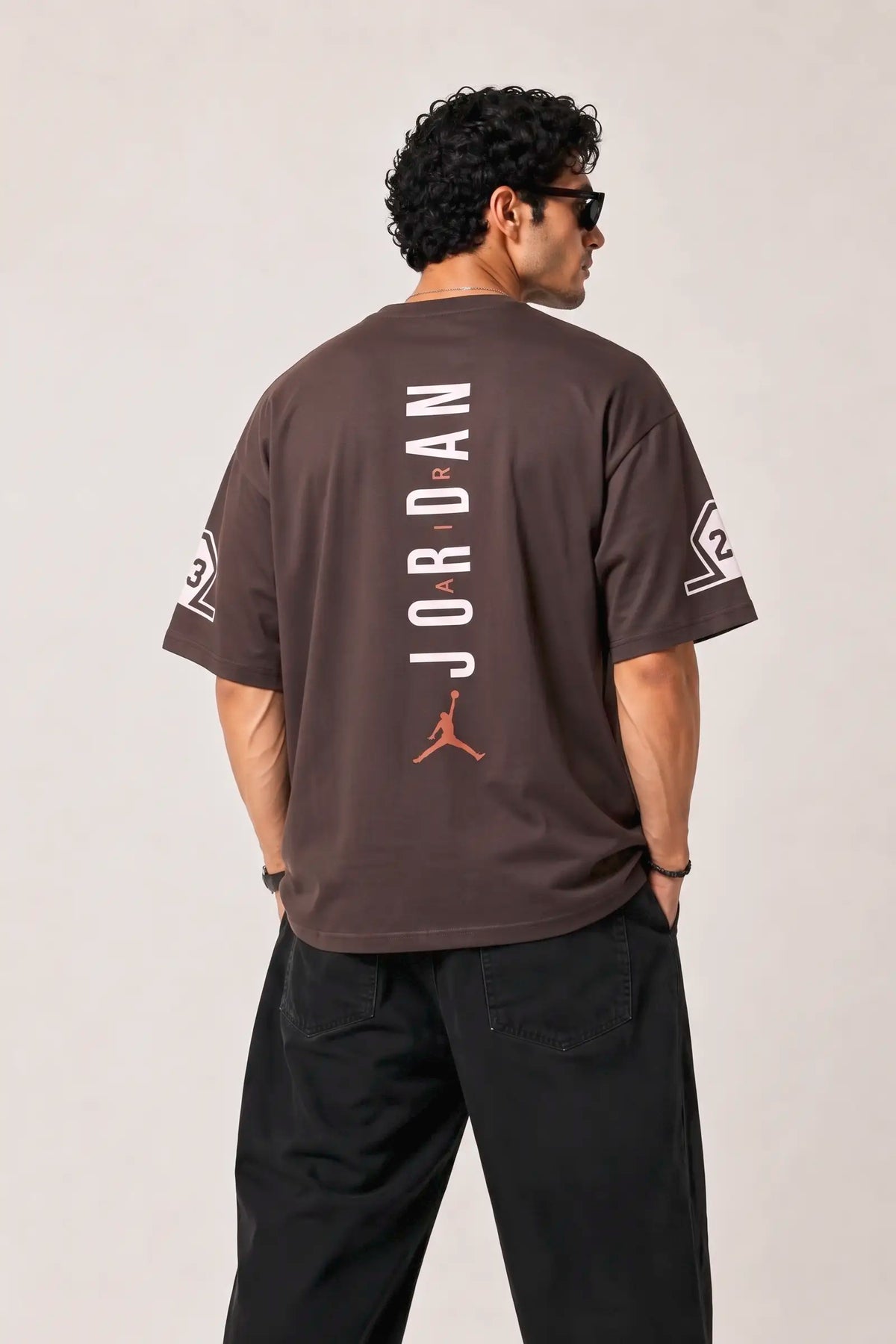 Jordan Drop Shoulder Printed T-Shirt - Brown