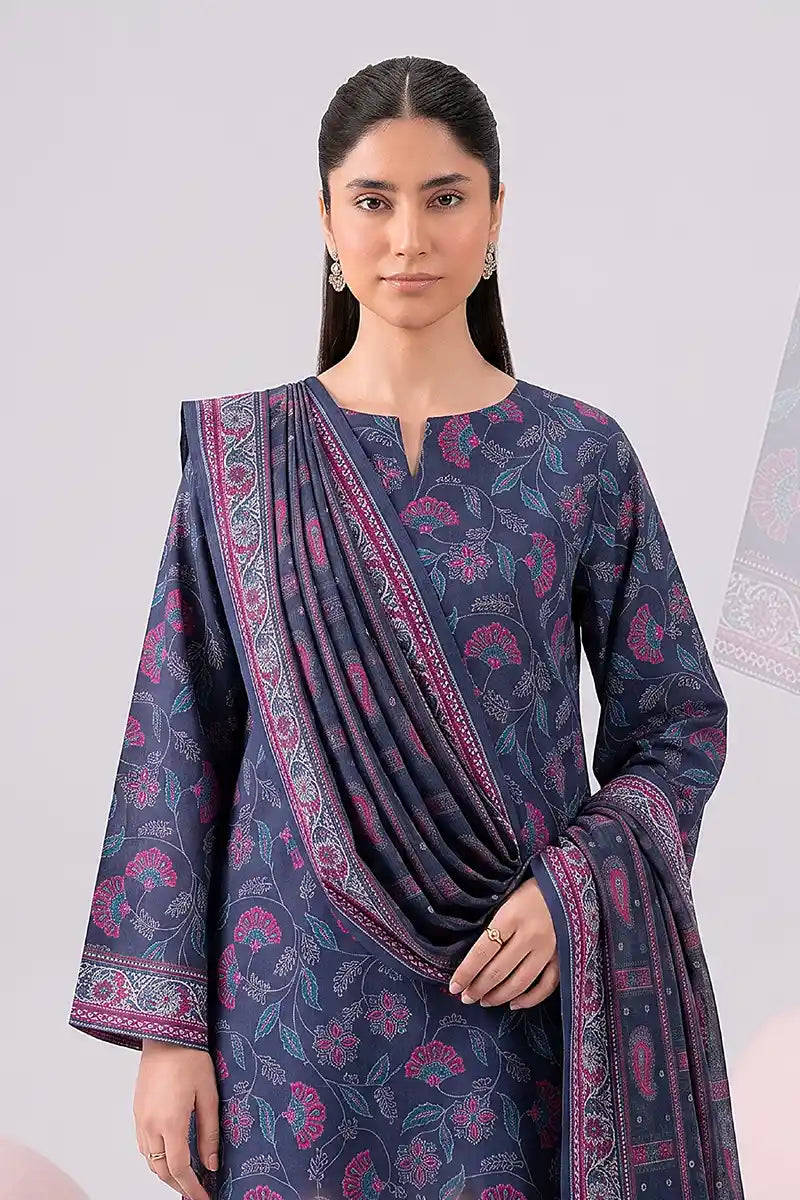 Nisha by Nishat Unstitched 3-Piece Lawn Collection (Slate Blue)