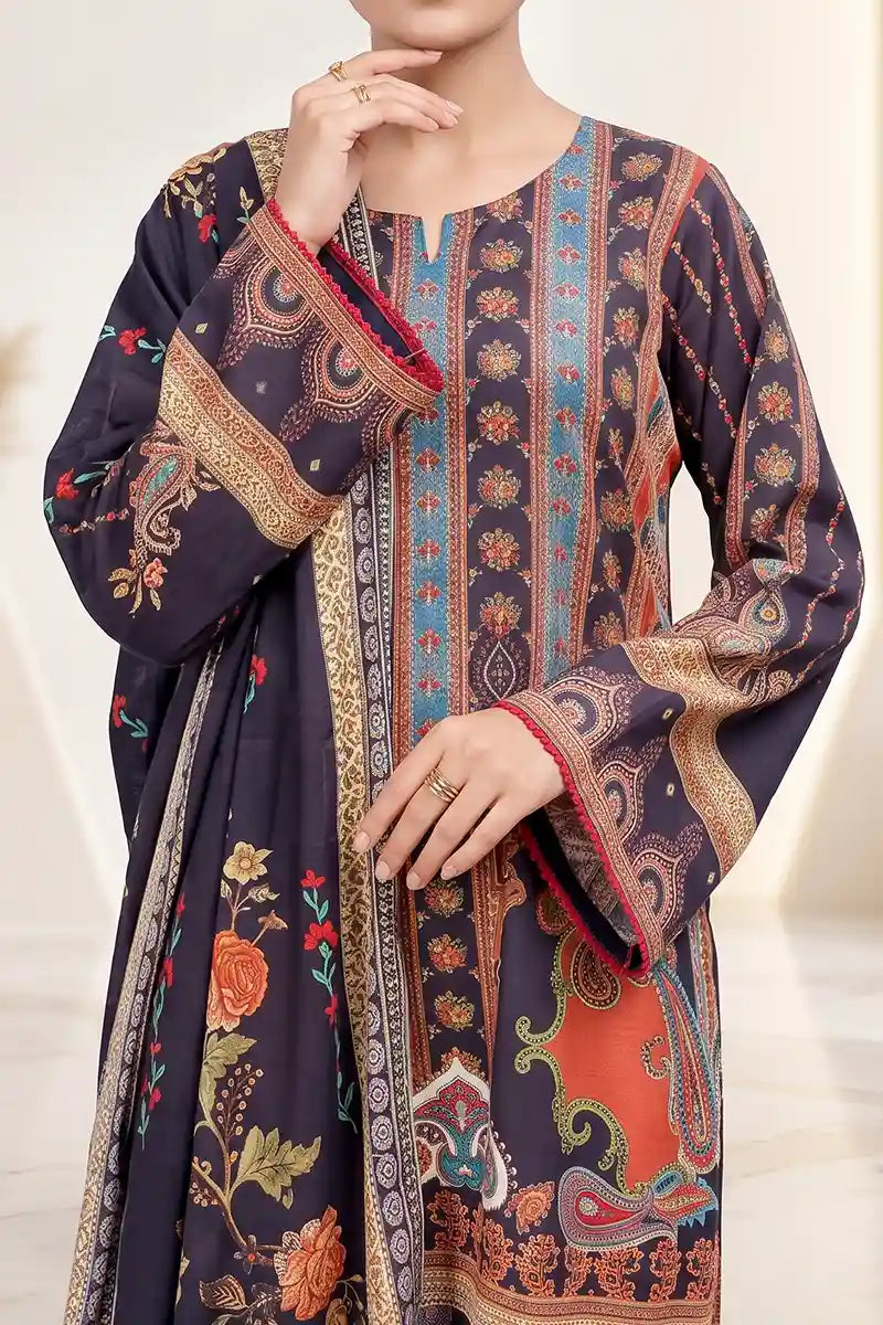 Aryana By KBC Fashion - 3PC Unstitched Printed Lawn Suit (Midnight Violent)