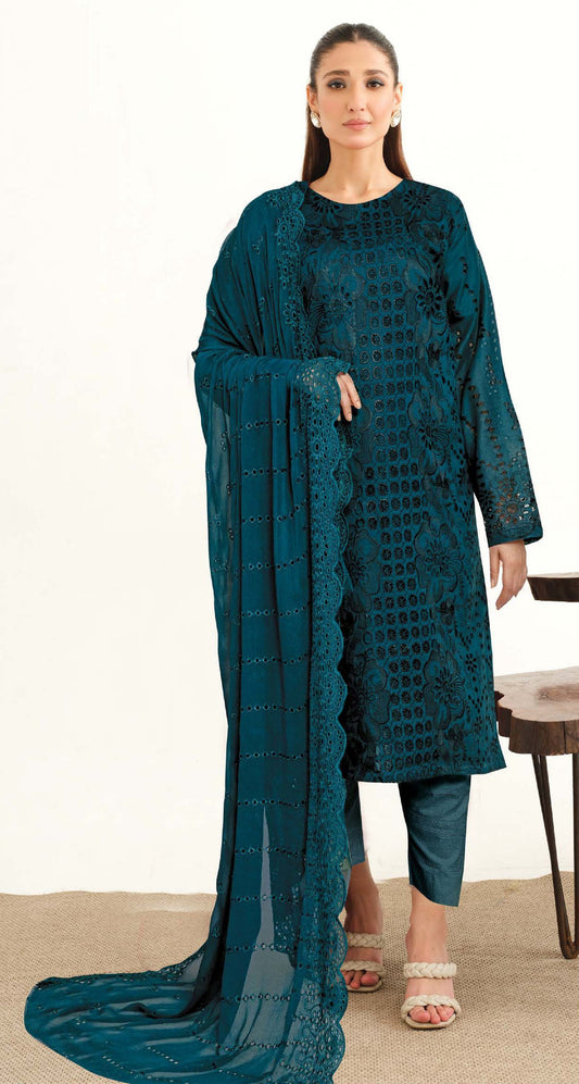 Johra-Yasheem Chikankari Lawn 3 Piece Suit