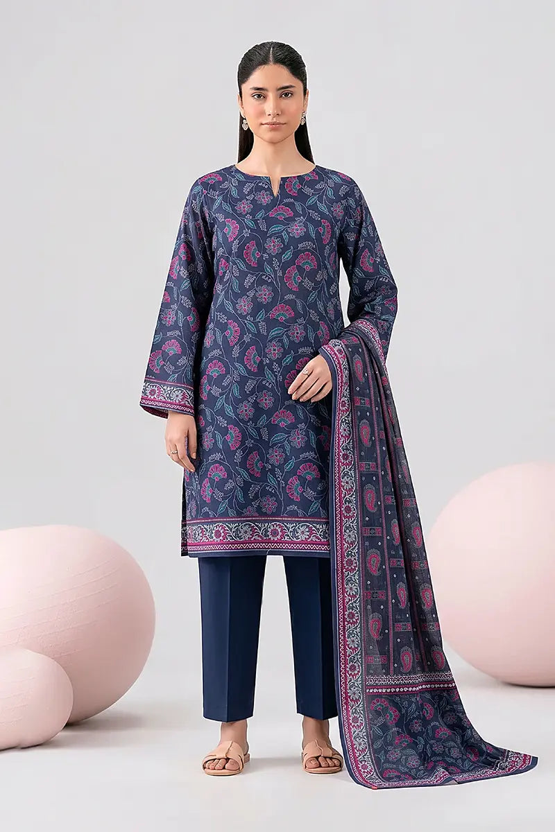 Nisha by Nishat Unstitched 3-Piece Lawn Collection (Slate Blue)