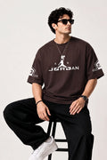 Jordan Drop Shoulder Printed T-Shirt - Brown