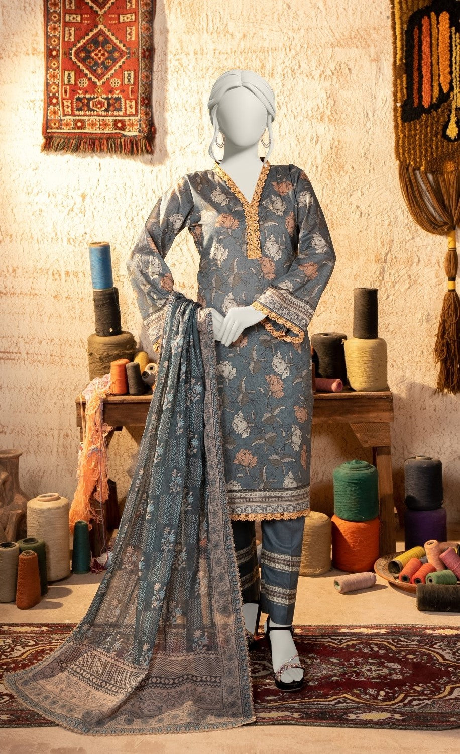 Almeerah Estiva – Premium Digital Three Piece Suit