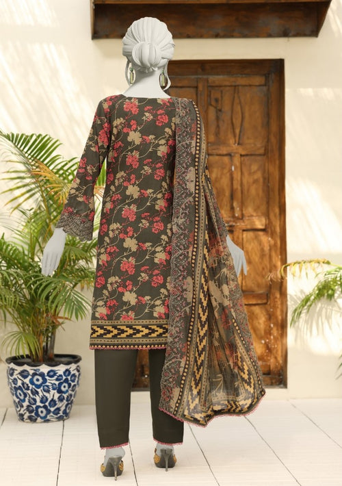 Almeerah Elysia Luxury - Embroided Unstiched 3 Piece (Dark Green)