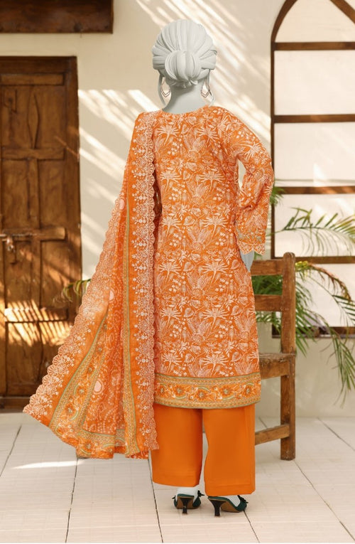 Almeerah Elysia Luxury - Embroided Unstiched 3 Piece (Orange)