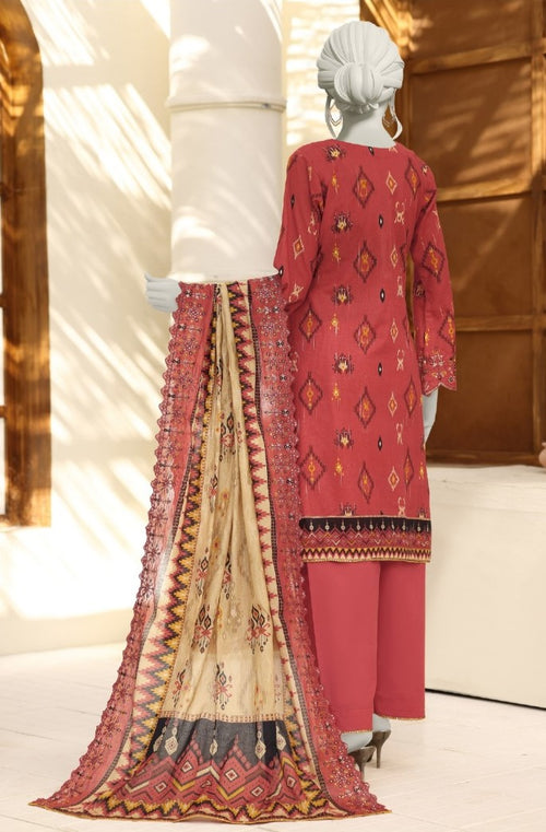 Almeerah Elysia Luxury - Embroided Unstiched 3 Piece (Red)