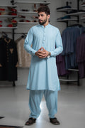 Gul Ahmed Men’s Unstitched Wash & Wear Unstitched Suit (Ice Blue)