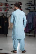 Gul Ahmed Men’s Unstitched Wash & Wear Unstitched Suit (Ice Blue)
