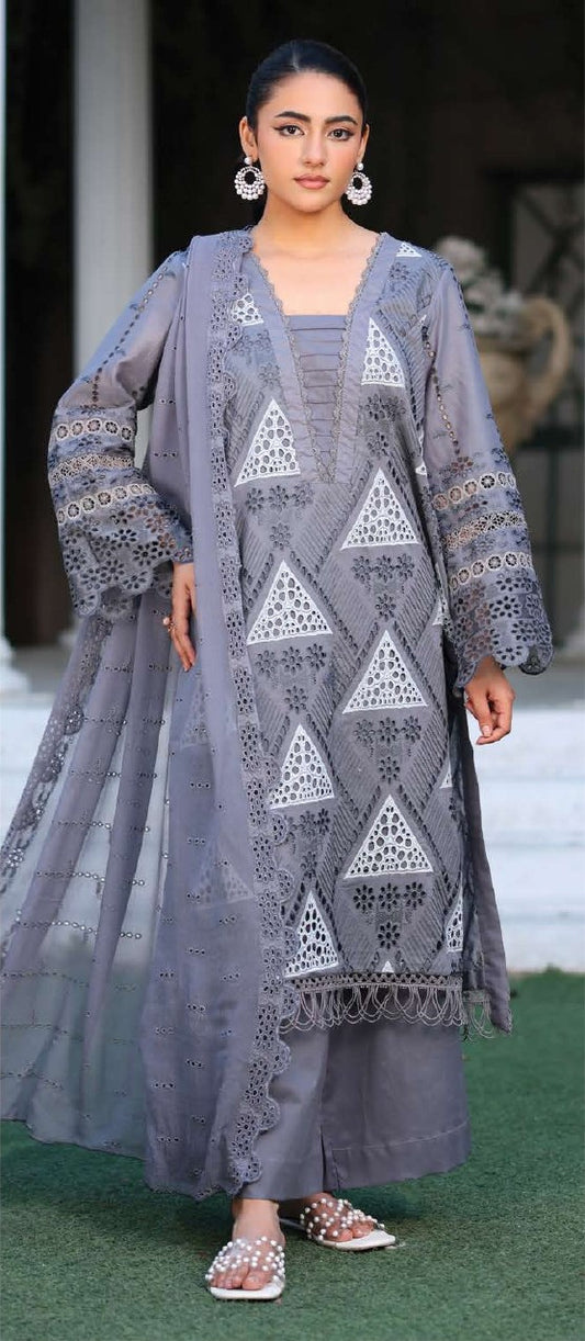 Johra Ashnoor – Unstitched 4-Piece Chikankari Lawn Suit