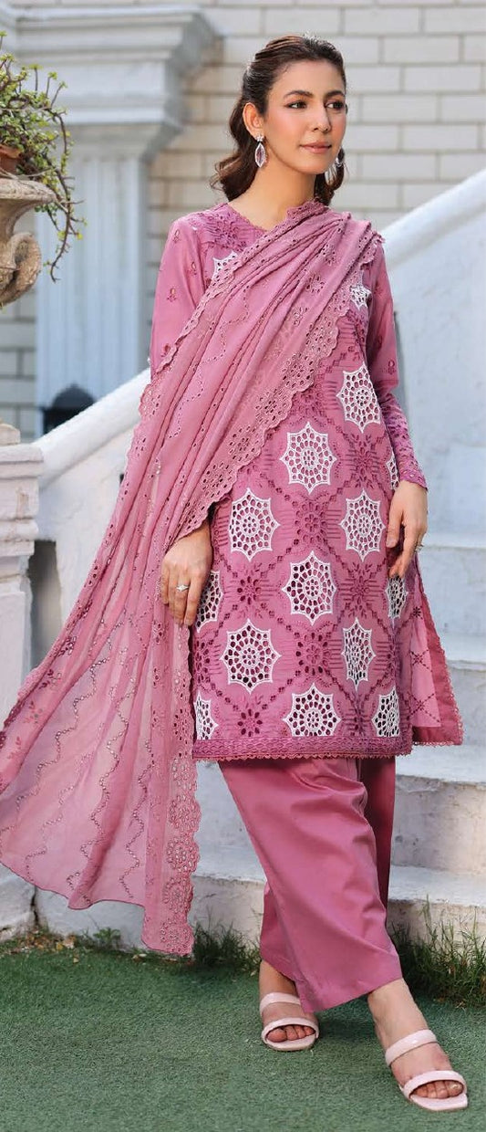 Johra Ashnoor – Unstitched 4-Piece Chikankari Lawn Suit