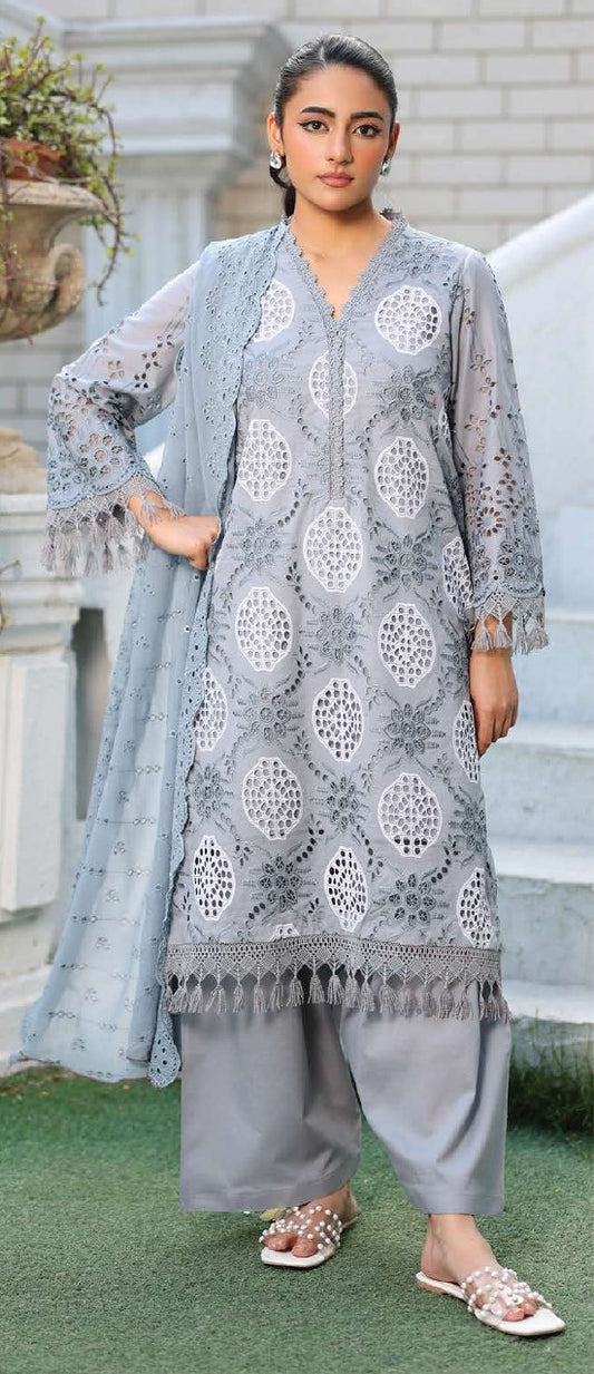 Johra Ashnoor – Unstitched 4-Piece Chikankari Lawn Suit
