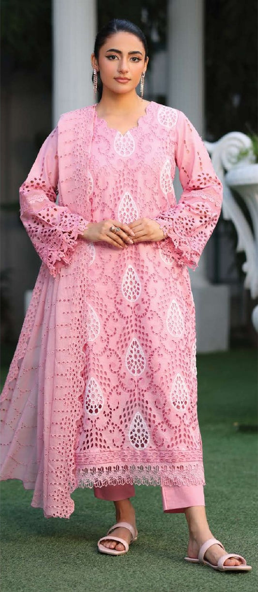 Johra Ashnoor – Unstitched 4-Piece Chikankari Lawn Suit