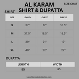 Al Karam 2-Piece Lawn Suit (Shirt + Printed Dupatta)