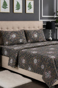 Premium Cotton Fitted Bed Sheet Set By KBC (Dark Brown)