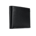 Black leather wallet on a white background