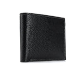 Black leather wallet on a white background