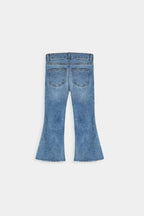 Blue jeans on a white background