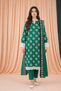 Keyseria By Jaffrani-3PC Unstitch Lawn Chaper-3-(Vibrant Green)