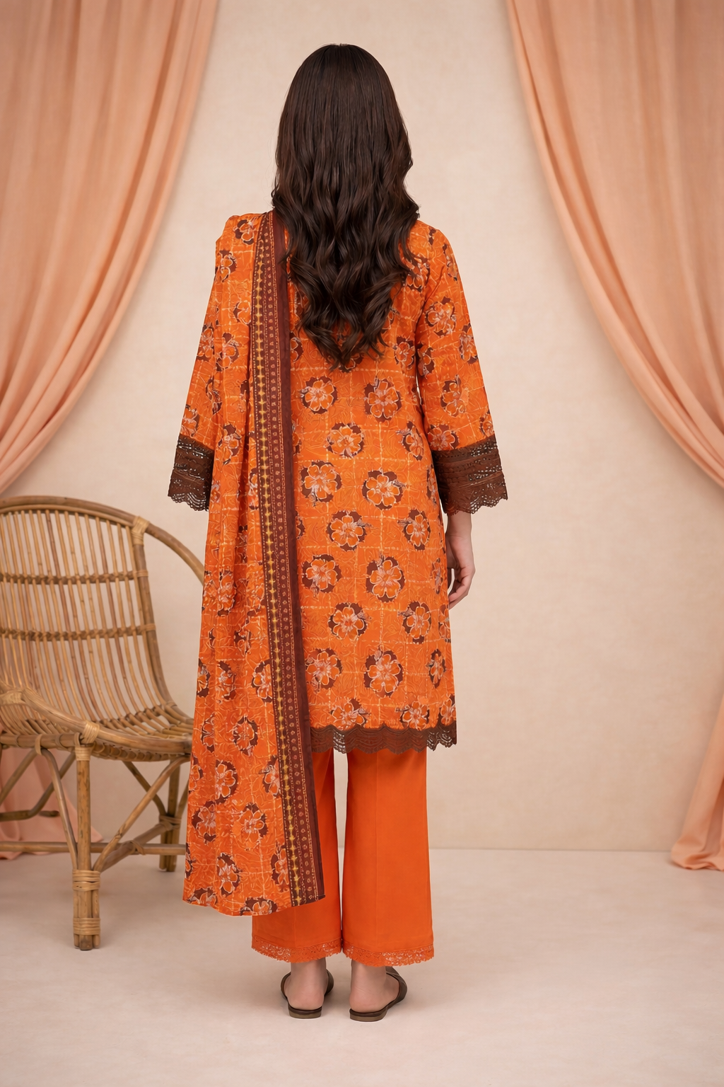 Keyseria By Jaffrani-3PC Unstitch Lawn Chapter-3-(Cream)