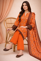 Keyseria By Jaffrani-3PC Unstitch Lawn Chapter-3-(Cream)