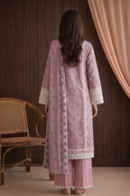 Keyseria By Jaffrani-3PC Unstitch Lawn Chapter-3-(Cream)