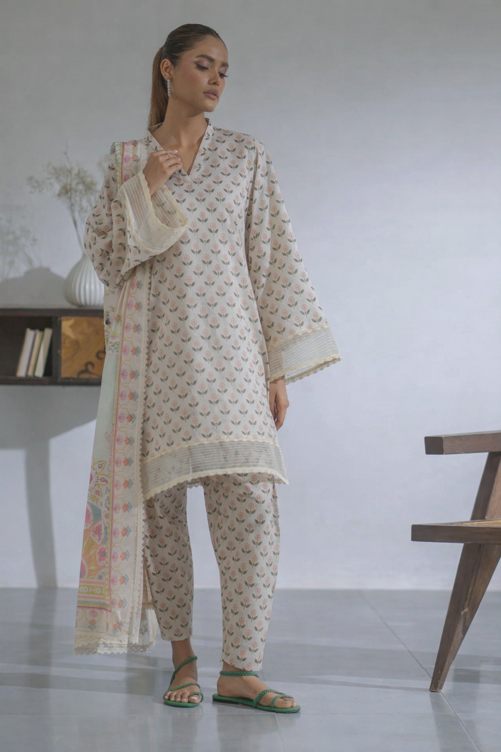 Ego Slide Away |3PC| Unstitch Lawn.