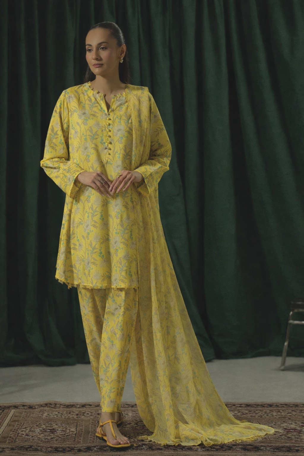 Ego Slide Away |3PC| Unstitch Lawn.