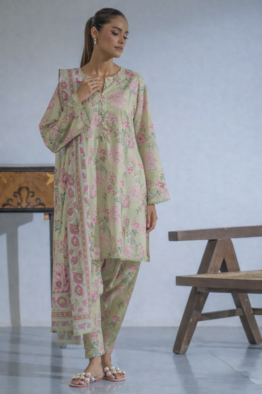 Ego Slide Away |3PC| Unstitch Lawn.