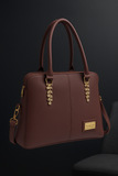Stylish Handbag 3 Pockets  Elegant Leaf  Detailing