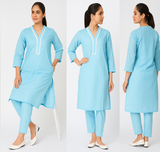 Zellbury Solid Mauve Kurti with Pants same Print– 2 Pc Set