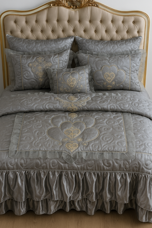 Bridal embroidered bedding set (9pcs set)