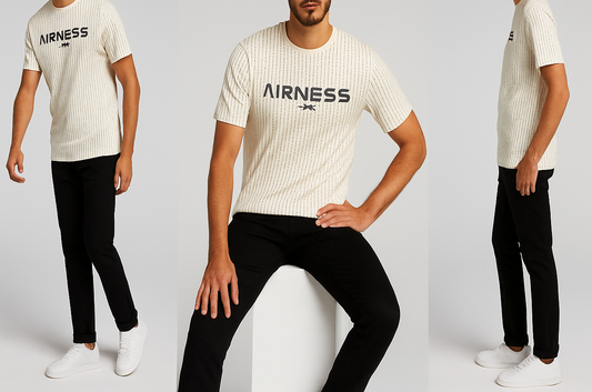 Airness RoundNeck White Printed T-Shirt