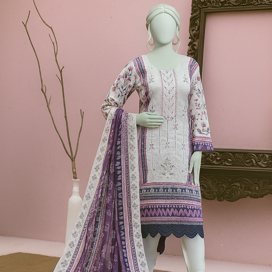Stella by Almeerah | 3-Piece Embroidered Unstitched Suit