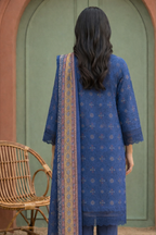 Keyseria By Jaffrani-3PC Unstitch Lawn (Blue)