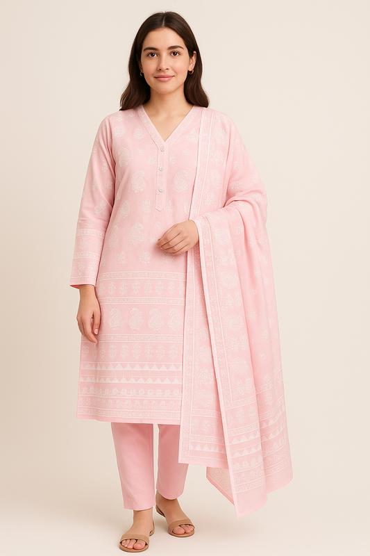 Bonanza Printed 2 Piece Stitched Kurta Dupatta