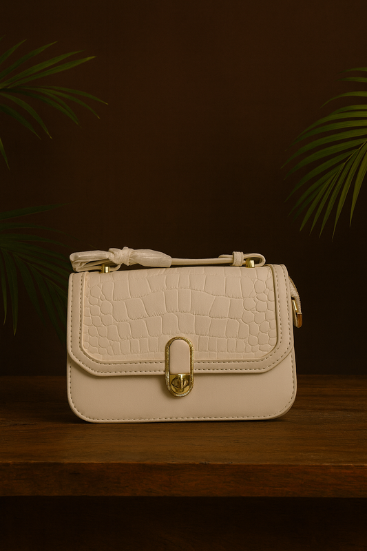 Elegant Croc-Embossed Handbag