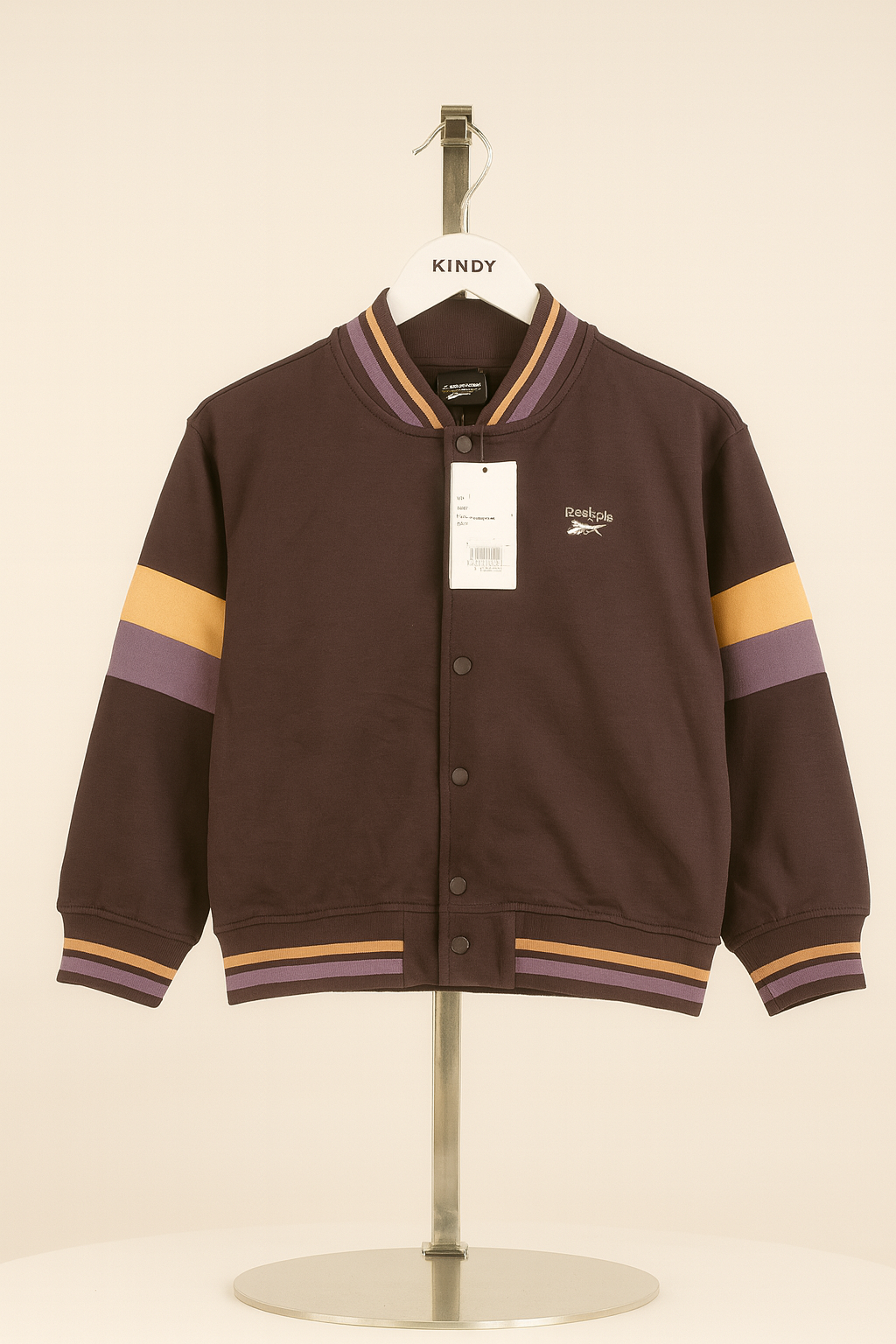 Reebok Kids Varsity Jacket Yellow & Purple Stripes